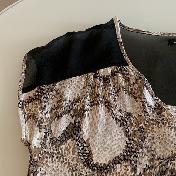 La Fee Verte sheer black and snake print top, size medium. - Picture 5 of 6